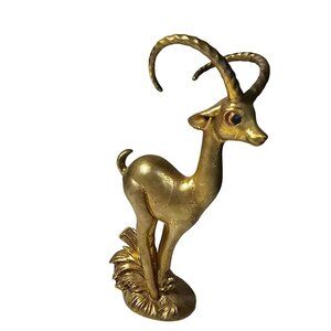 RARE Freeman McFarlin George Good Ibex Antelope Deer Gold Figurine